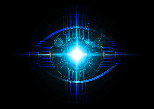 Futuristic eye detection technology concept vector illustration