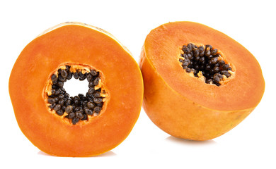 Papaya isolated on white background.