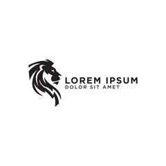 Elegant lion logo design template