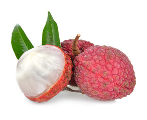 Lychee on a white background