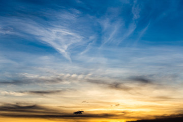 Fototapeta premium colorful dramatic sky with cloud at sunset.