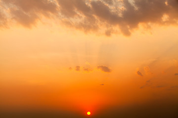 colorful dramatic sky with cloud at sunset..