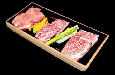 Japanese wagyu beef set.