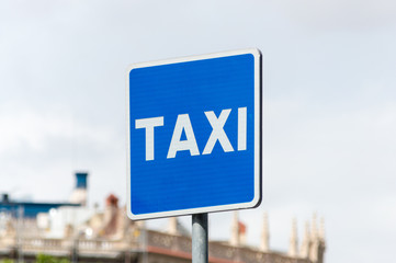 Street taxi stand sign.