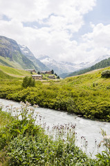 Sils, Segl, Val Fex, Fextal, Val Fedoz, Fluss, Fedacla, Oberengadin, Alpen, Fexgletscher, Graubünden, Sommer, Schweiz