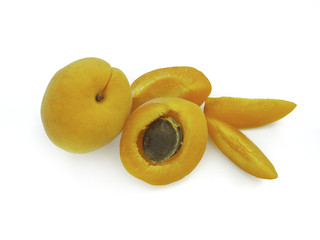 Sweet and healthy apricot on white background, fresh fruits