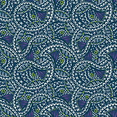 Ethnic Indian paisley seamless pattern. Orient traditional background.