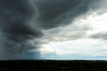 Fototapeta na wymiar thunder storm sky Rain clouds