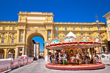 Piazza della Repubblica and Antica Giostra Toscana in Florence view © xbrchx