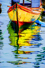 Fototapeta na wymiar Boat reflection