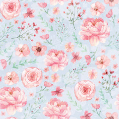 Flowers and leaves pattern