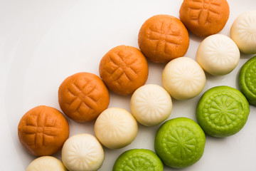 Sweet Tiranga Peda or pedha or Indian tricolour Pera is a mithai prepared for Independence or republic day greeting