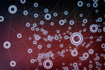 Network background , internet communication connected dots - 3d illustration.