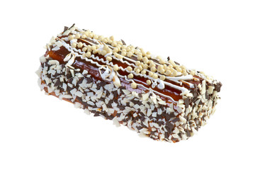 cake roll on white background