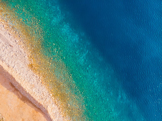 aerial view of Adriatic beach, drone shot