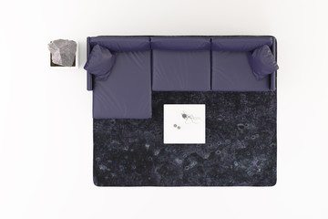 interior in a simple style with a stone in the interior