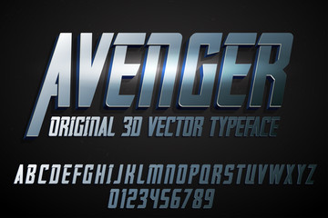 Strong label typeface with vector 3d extrude effect