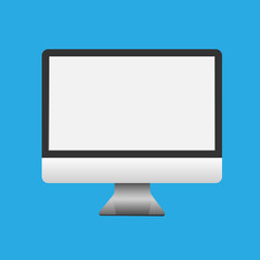 White computer all in one isolated white background.