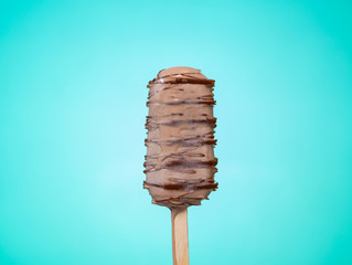 melting melted chocolate ice cream in summer hot weather