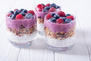 Chia yogurt with granola