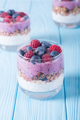 Chia yogurt with granola