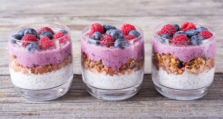 Chia yogurt with granola