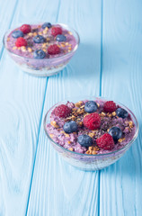 Chia yogurt with granola