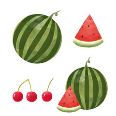 Watercolor watermelon set