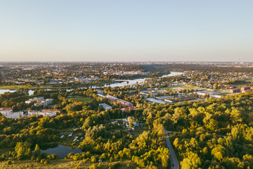 Aerial view of abandoned fortress in Kaunas, Lithuania