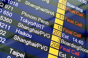 Flight information at the airport