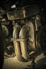 Close-up gears of old engine