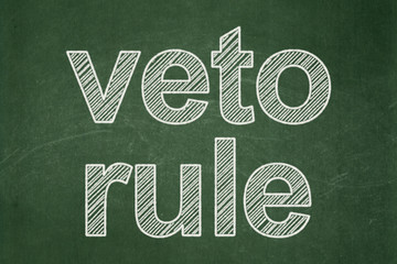 Politics concept: text Veto Rule on Green chalkboard background