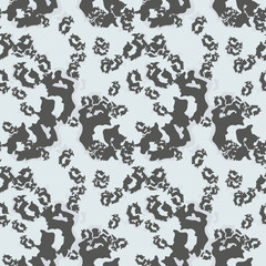 Military camouflage seamless pattern in light blue and different shades of grey color