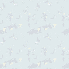 Military camouflage seamless pattern in light blue, yellow and different shades of grey color