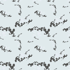 Military camouflage seamless pattern in light blue and different shades of grey color