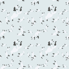 Military camouflage seamless pattern in light blue and different shades of grey color