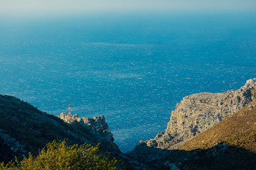View on sea from south mountains on Crete, Greece