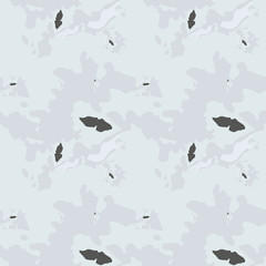 Military camouflage seamless pattern in light blue and different shades of grey color