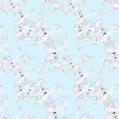 Military camouflage seamless pattern in light blue and different shades of grey color