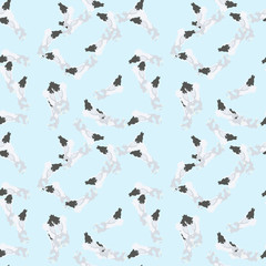 Military camouflage seamless pattern in light blue, yellow and different shades of grey color