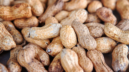 closeup of a group of peanuts