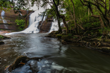 Jet-Sri  waterfall, Beautiful waterfall in Bung-Kan province, ThaiLand.