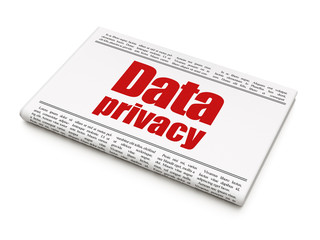 Privacy concept: newspaper headline Data Privacy on White background, 3D rendering