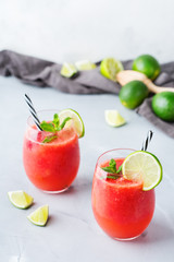 Alcohol drink red watermelon cocktail for summer days
