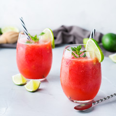 Alcohol drink red watermelon cocktail for summer days