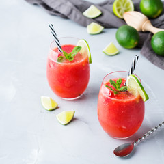 Alcohol drink red watermelon cocktail for summer days