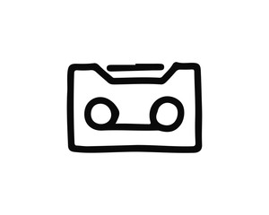 radio cassette icon hand drawn design illustration,designed for web and app