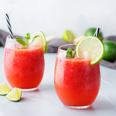 Alcohol drink red watermelon cocktail for summer days