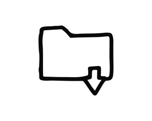 Fototapeta premium download folder icon hand drawn design illustration,designed for web and app