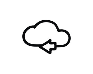 send cloud icon hand drawn design illustration,designed for web and app